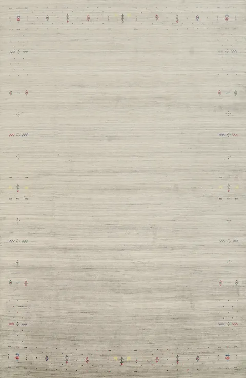 Neutral-Toned Gabbeh Large Area Rug 9x12