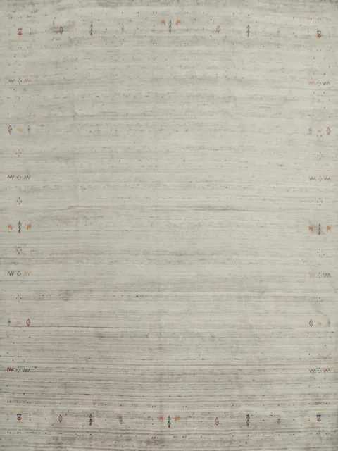 Elegant Minimalist Gabbeh Area Rug 10x10 with Subtle Patterns