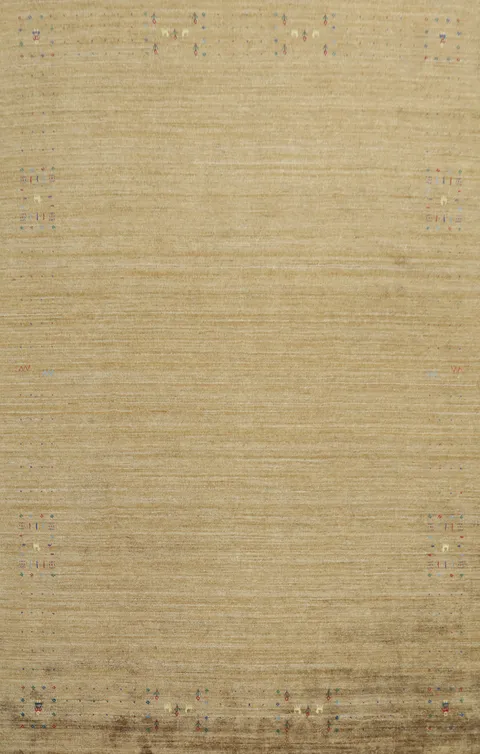 Minimalist design Tribal Gabbeh Beige Living Room Rug 9x12
