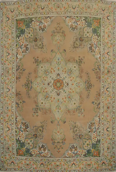 Vintage Wool Tabriz Persian Area Rug 10x12