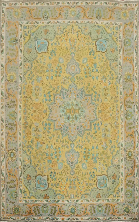 Traditional Wool Floral Tabriz Persian Area Rug 7x9