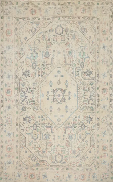 Vintage Wool Tabriz Persian Area Rug 8x10