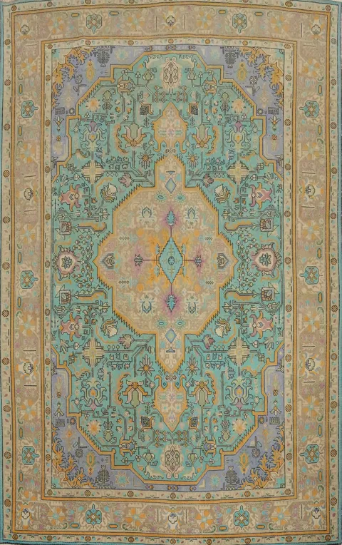 Vintage Geometric Tabriz Persian Area Rug 8x11