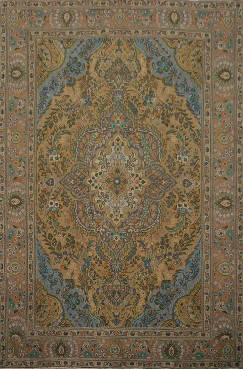 Traditional Wool Floral Tabriz Persian Area Rug 8x11
