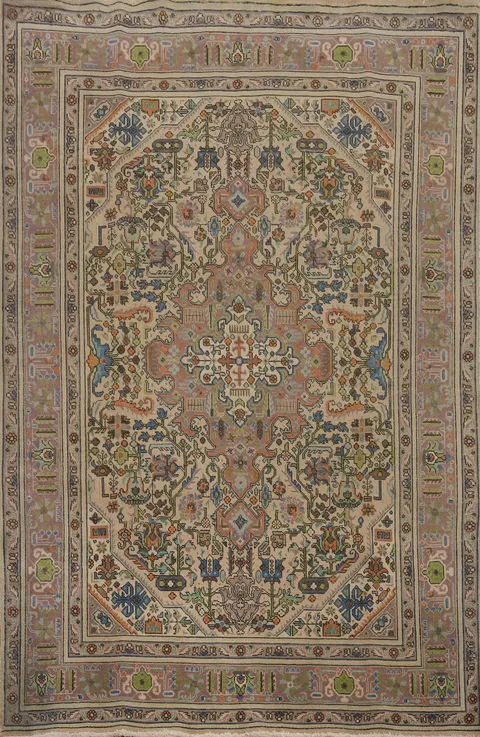 Geometric Tabriz Persian Area Rug 6x10