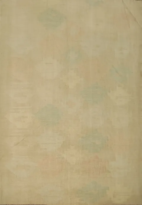 Classic Wool Kilim Area Rug 8x10 with Soft Pastel Details