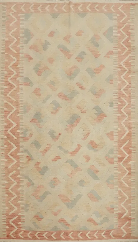 Vegetable Dye Geometric Kilim Handwoven Area Rug 6x9
