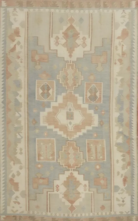 Vegetable Dye Geometric Kilim Handwoven Area Rug 10x13