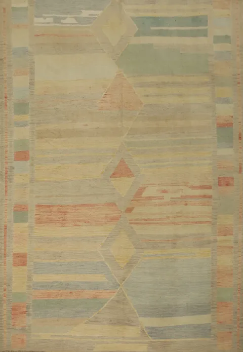 Vegetable Dye Geometric Kilim Flat Weave Area Rug 8x10