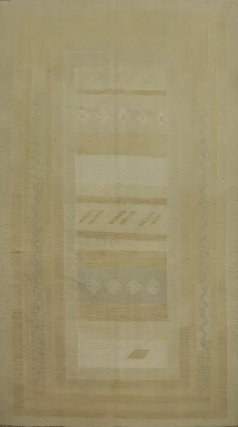 Vegetable Dye Geometric Kilim Flat Weave Area Rug 5x8