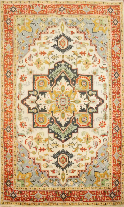 Handmade Wool Oushak Indian Area Rug 6x9