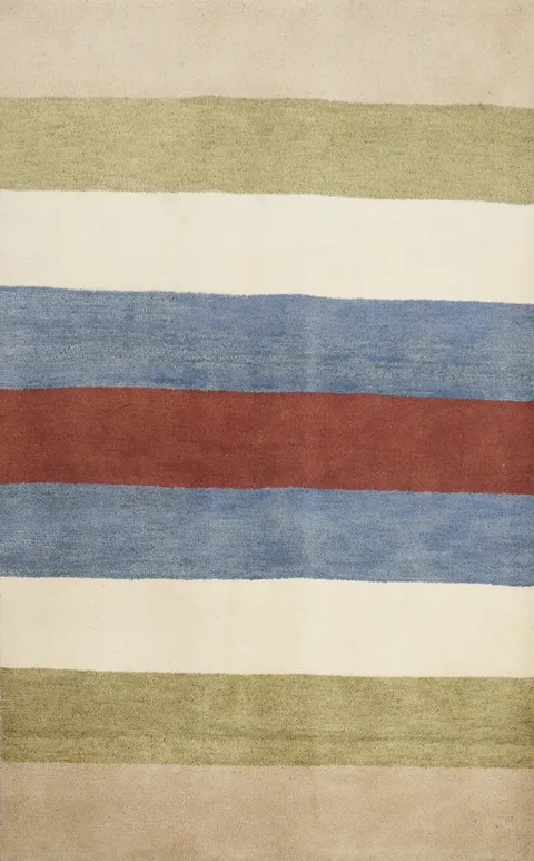 Colorful Striped Gabbeh Rug 5x6 Offering Warmth with Elegant Design