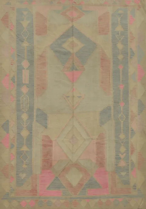 Vegetable Dye Geometric Kilim Handwoven Area Rug 8x10