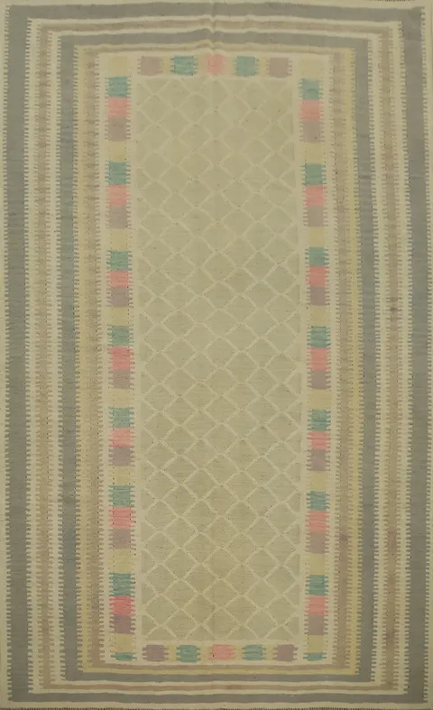 Vegetable Dye Geometric Kilim Handwoven Area Rug 6x9