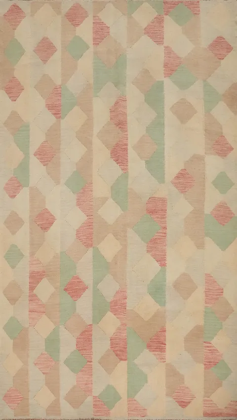 Vegetable Dye Geometric Kilim Handwoven Area Rug 6x9
