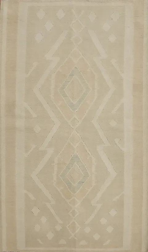 Vegetable Dye Wool Kilim Handwoven Rug 4x6