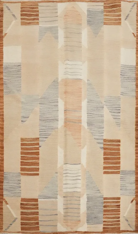 Vegetable Dye Wool Kilim Handwoven Rug 4x6