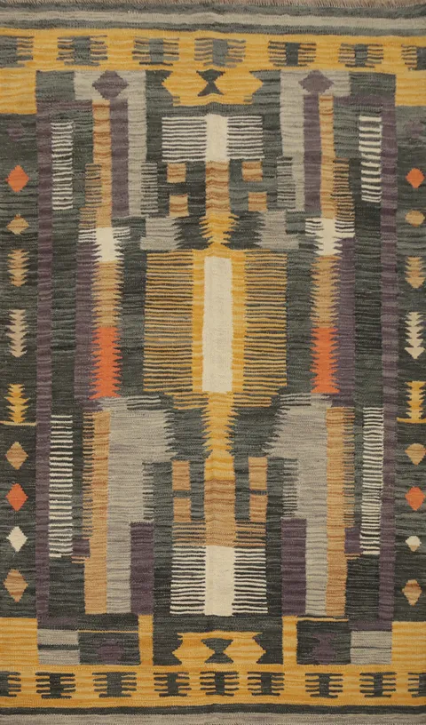 Vegetable Dye Tribal Wool Kilim Handwoven Rug 4x6