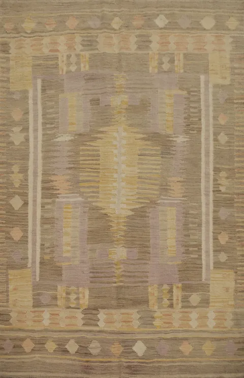 Vegetable Dye Tribal Wool Kilim Handwoven Rug 4x6