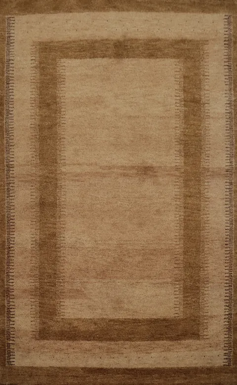 Brown Geometric Gabbeh Modern Area Rug 6x8