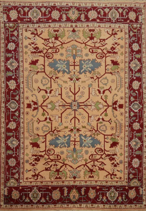 Intricate Floral Design Oushak Handmade Area Rug 8x10