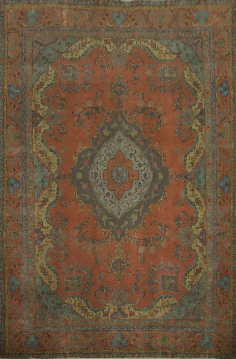 Traditional Wool Tabriz Persian Area Rug 9x13
