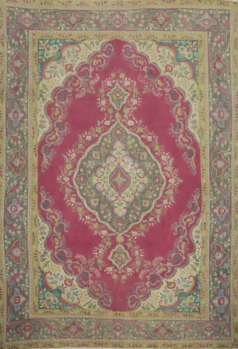 Traditional Wool Floral Tabriz Persian Area Rug 10x12