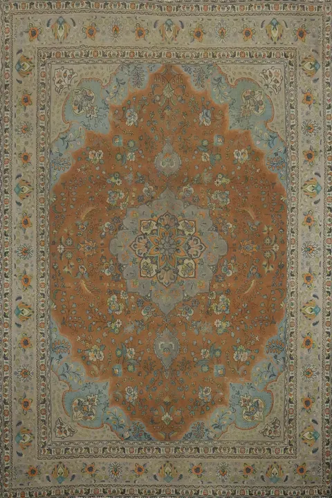 Vintage Wool Tabriz Persian Area Rug 10x13