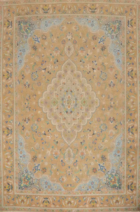 Vintage Wool Floral Tabriz Persian Area Rug 10x13