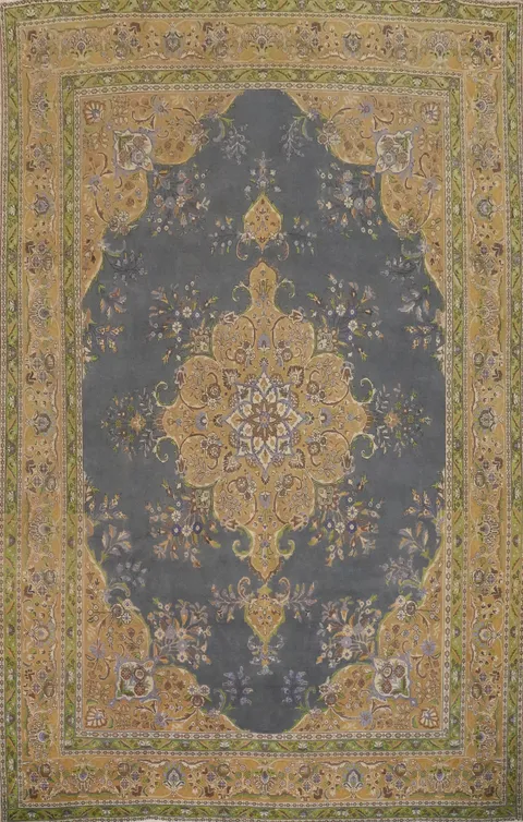 Vintage Wool Medallion Tabriz Persian Area Rug 9x13