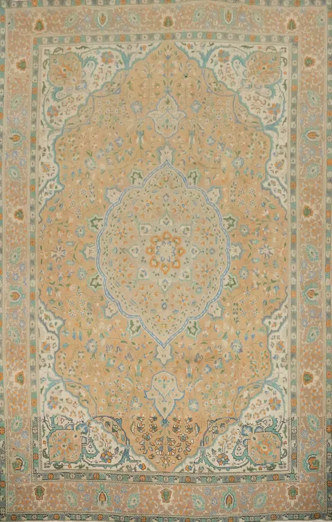 Vintage Wool Tabriz Persian Area Rug 10x13