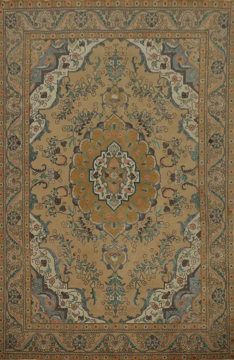Traditional Wool Tabriz Persian Area Rug 9x13