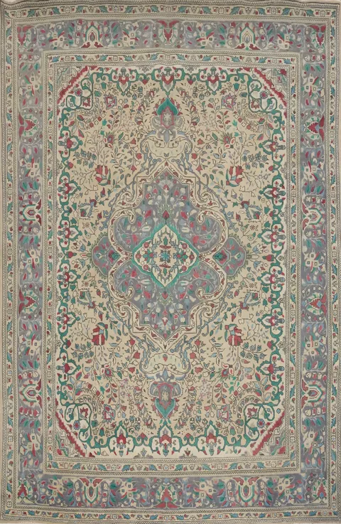 Traditional Wool Floral Tabriz Persian Area Rug 8x11