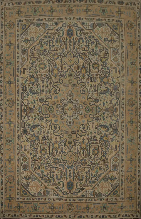 Traditional Tabriz Persian Area Rug 8x11 with Earthy Tones for Timeless Decor
