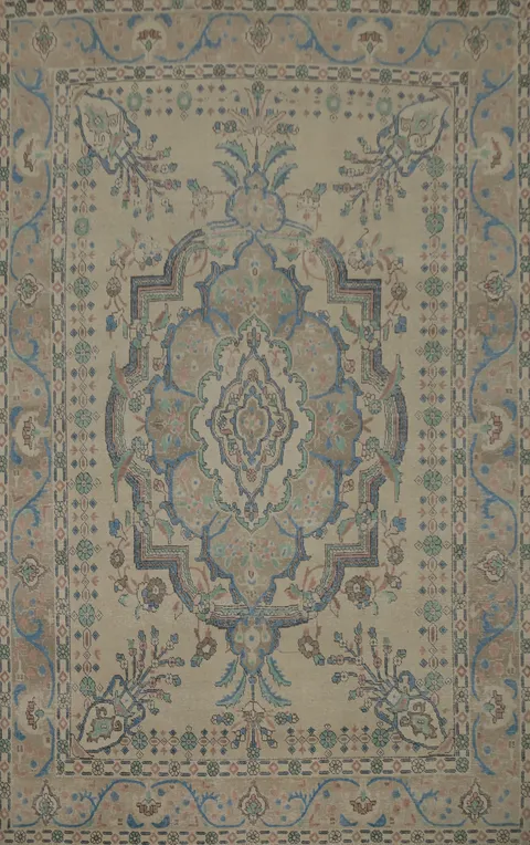 Vintage Wool Tabriz Persian Area Rug 8x11