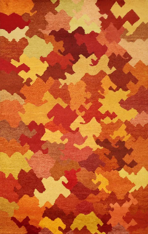 Autumn Hues Modern Gabbeh Area Rug 6x10 for a Cozy Seasonal Touch