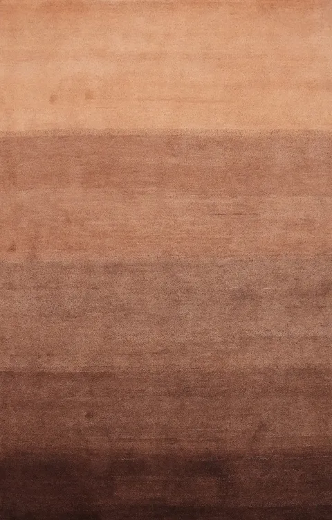 Warm Earthy Ombre Gabbeh Area Rug 6x8 in Soft Brown Gradient