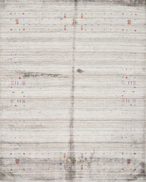 Sleek Neutral Gabbeh Area Rug 6x6 Minimalist Details