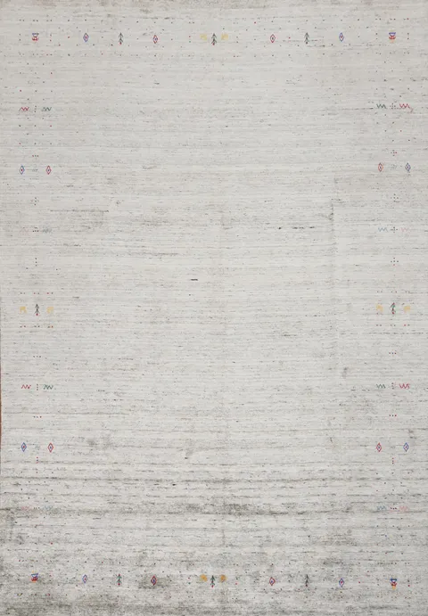 Subdued Elegance Gabbeh Area Rug 9x12 with Touches of Colorful Charm