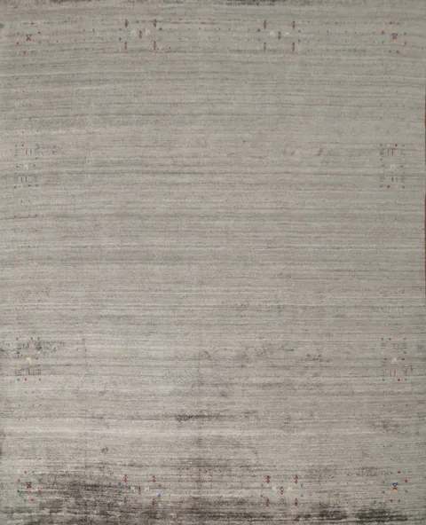 Minimalist Elegance: Gray Square Gabbeh Area Rug 12x12