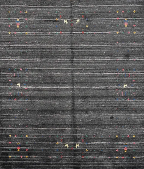 Charcoal Tribal Gabbeh Handmade Rug 5x5