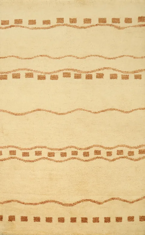Elegant Gabbeh Rug 4x6 with Wave Patterns