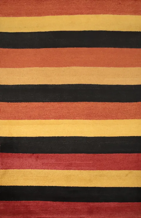 Vibrant Stripes Gabbeh Area Rug 6x9 for a Modern Living Space