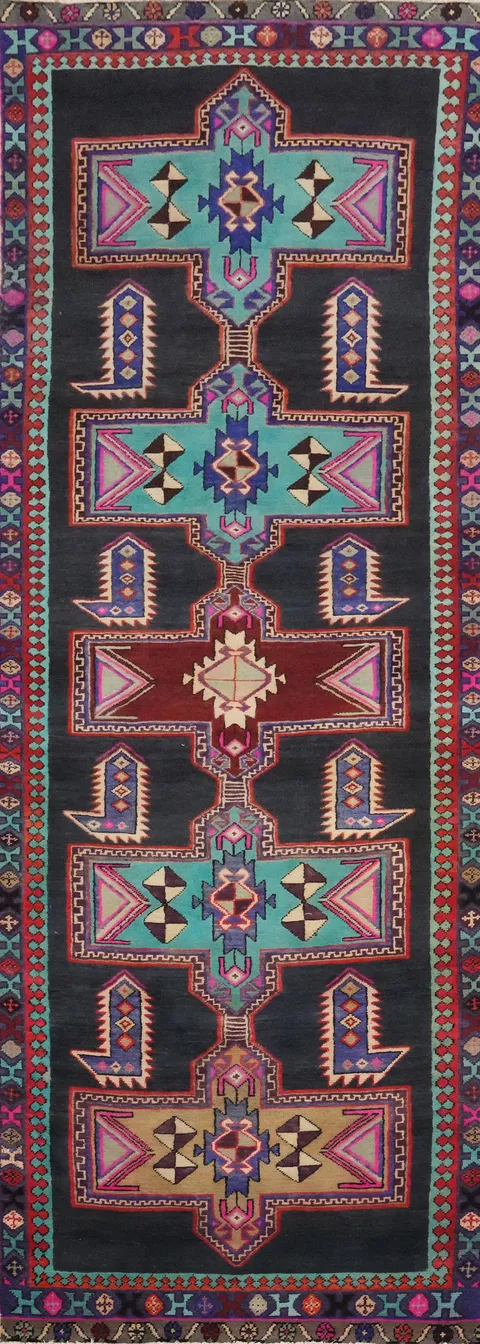 Geometric Ardebil Persian Runner Rug 4x10