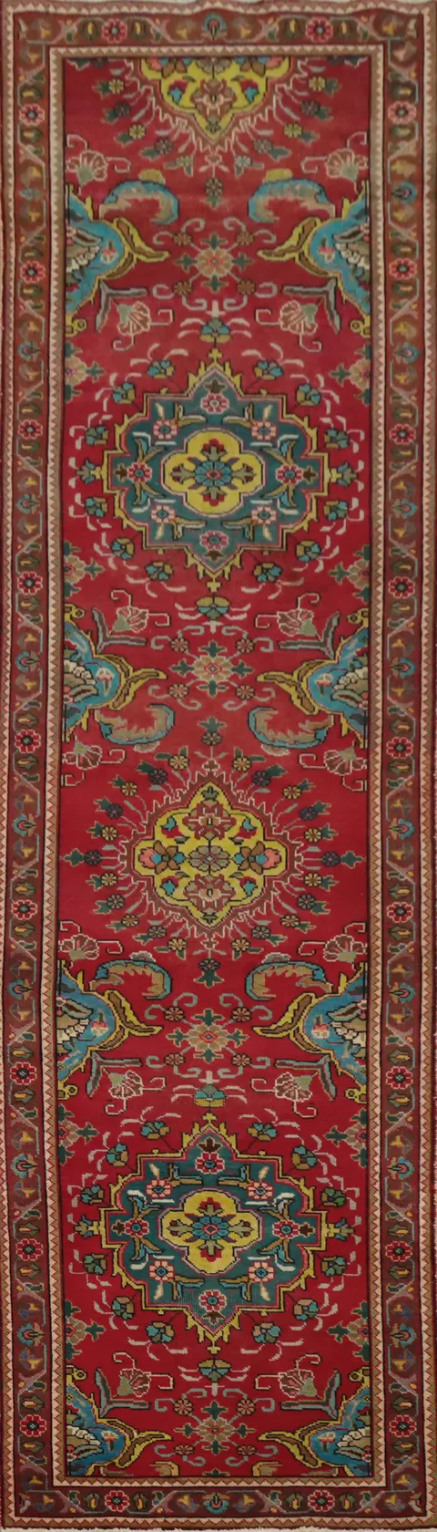 Handmade Wool Tabriz Persian Runner Rug 3x13