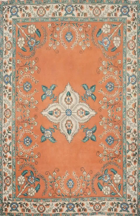 Handmade Wool Medallion Tabriz Persian Rug 5x7