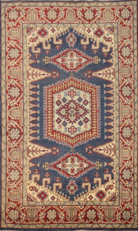 Handmade Blue Viss Oriental Area Rug 6x9