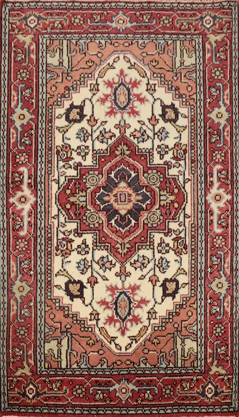 Geometric Heriz Serapi Oriental Rug 4x6