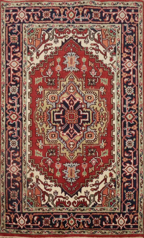 Geometric Heriz Serapi Oriental Rug 4x6