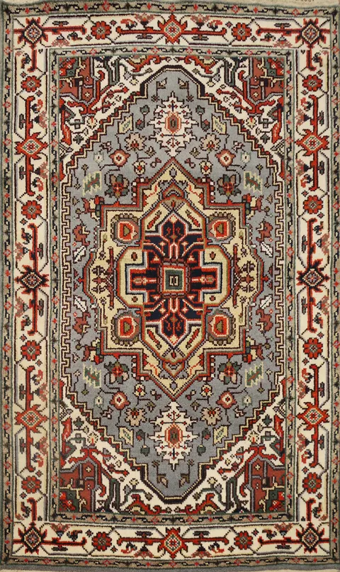 Geometric Heriz Serapi Handmade Rug 4x6